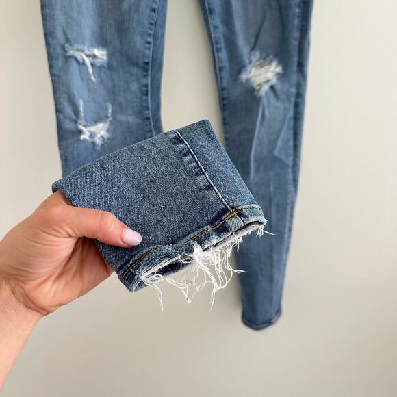 AGOLDE Sophie Skinny Distressed High Rise Medium Wash Jeans Blue 26 - Picture 5 of 10